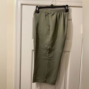 Alfred Dunner pale green brushed rayon/polyester capris.